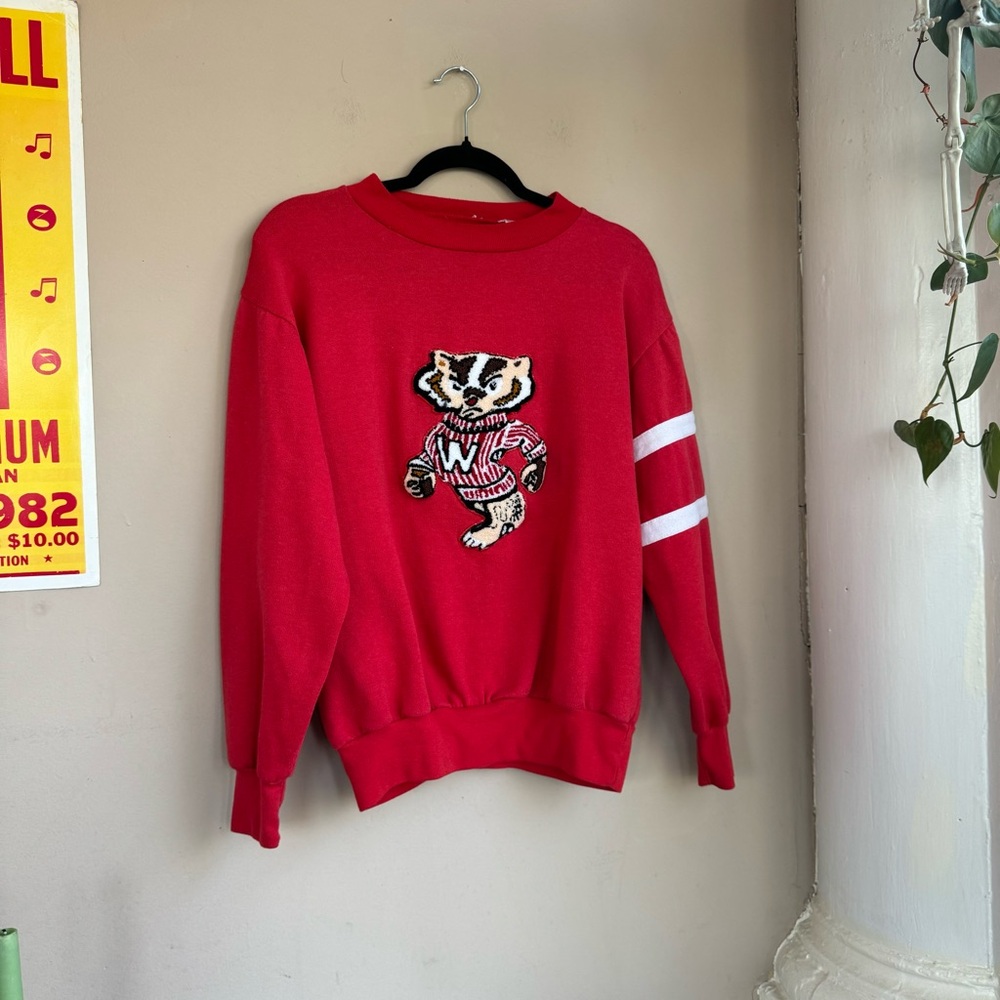 Vintage 90s Wisconsin Badgers Sweatshirt Varsity Size L